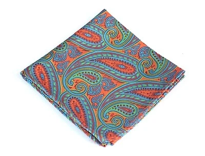 Lord R Colton Masterworks Pocket Square - Autumn Copper Green Silk - $75 New - Image 1 of 2