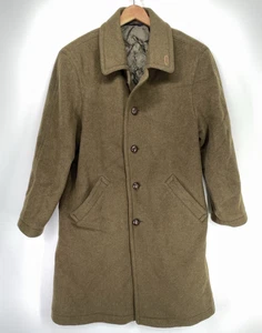 Brook Brothers Overcoat Men 38 Short Brown Wool Cashmere Viscose Lined 4 Button - Picture 1 of 19