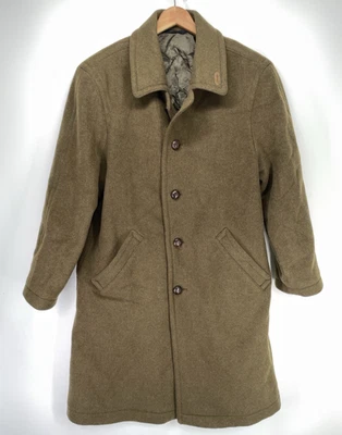 Brook Brothers Overcoat Men 38 Short Brown Wool Cashmere Viscose Lined 4 Button - Image 1 of 4