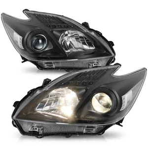 Juego de faros negros transparentes tipo halógeno para Toyota Prius 2012-2015 - Imagen 1 de 7