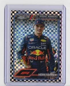 2024 Topps Chrome F1 Max Verstappen #152 Black Checker Board - F1 Sprint Winners - Picture 1 of 3