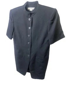 Chaqueta Blazer Chaus Mujer Talla 6 Negra Con Botones Mangas Cortas Nueva Con Etiquetas - Imagen 1 de 6