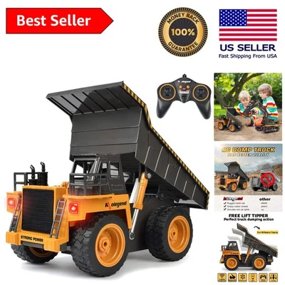 Upgraded RC Dump Truck with Rechargeable Battery for Toddler Fun – Black Design - Image 1 of 4