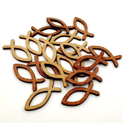  30 Pcs Clothing Button Fish Craft Pattern Buttons Wood for Crafts - Image 1 of 4