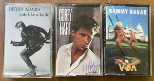 Cassette Tape Lot: Bryan Adams, Sammy Hagar, Corey Hart VINTAGE ROCK Retro MUSIC - Imagen 1 de 9