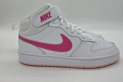 Nike Court Borough Mid 2 GS Talla 6.5Y Blanco Pinksicle Naranja CD7782-116 ¡Nuevo! Foto 1 de 4