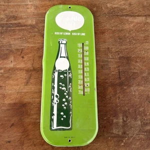 VINTAGE DRINK BUBBLE UP KISS OF LEMON SODA THERMOMETER Metal 16” code 626-OT - Picture 1 of 12