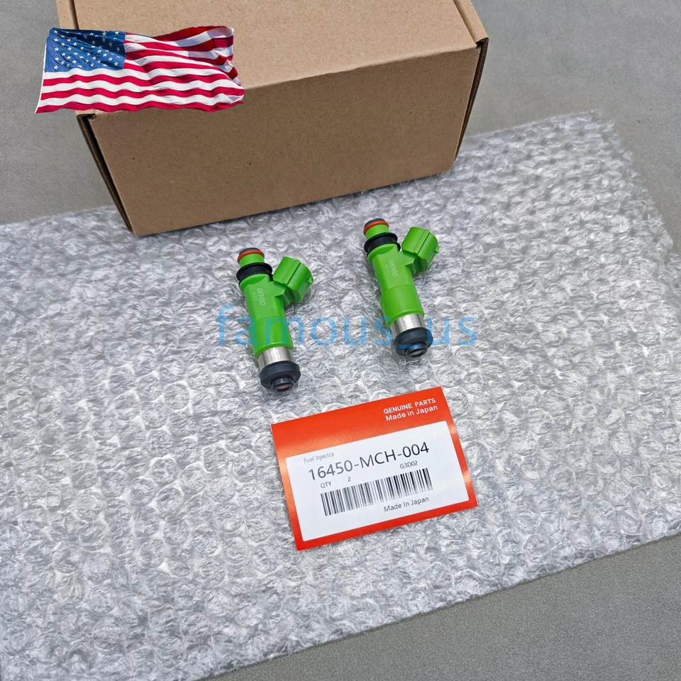 Set of 2 Fuel Injectors for Honda VTX1800 2002-2008 16450-MCH-004 USA - Изображение 1 из 4