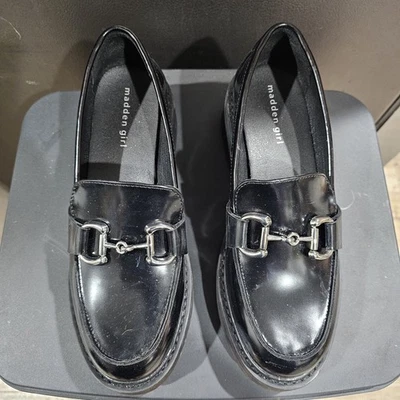 Madden Girl Ashlee 乐福鞋厚底鞋跟带扣 8 码美国 Y2K — 第 1/2 张图片