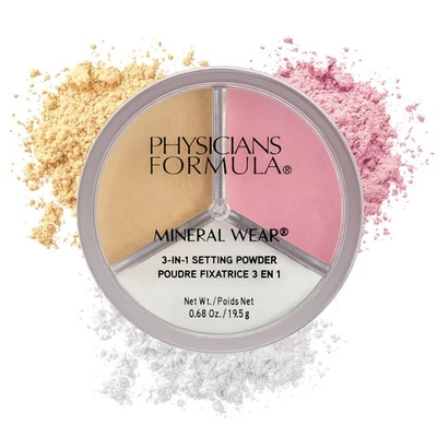Mineral Powder Wear 3-in-1 Setting Powder Face Makeup, Reduce Shine, Brighten... - Image 1 of 4