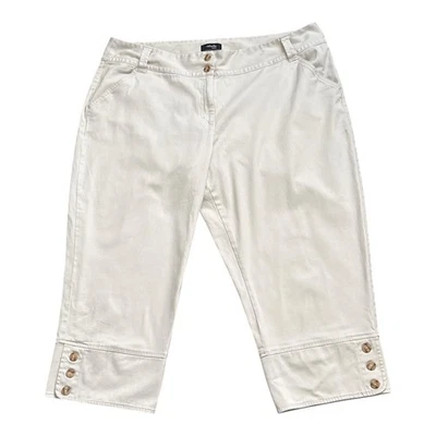 Женские укороченные брюки RAFAELLA большого размера 20 Вт хаки бежевые капри 22 дюйма по внутреннему шву - Изображение 1 из 4