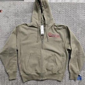 Champion Reverse Weave Sweatshirt Full Zip Hoodie - Olive/Maroon Sz Large  - Picture 1 of 11