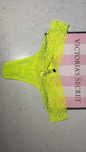 VINTAGE THE LACIE by VICTORIAS SECRET NEON YELLOW PANTIES ONE SIZE - Picture 1 of 2