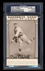CARL HUBBELL SIGNED EXHIBITS BASEBALL'S GREAT HALL OF FAME PSA/DNA AUTOGRAPHED - Picture 1 of 1