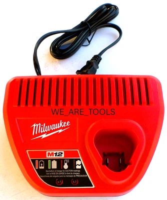 New Genuine Milwaukee 48-59-2401 M12 Battery Charger 12V 12 Volt For Drill, Saw