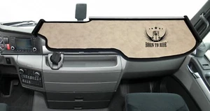 Estante de mesa de camión con escote beige cuero sintético liso adecuado para MAN TGX XXL - Imagen 1 de 3