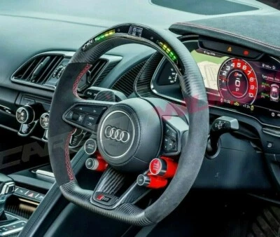 Audi R8 Gen 2 LED Carbon Fibre Steering Wheel - Customisable Options - 2016 V10+ - Image 1 of 4