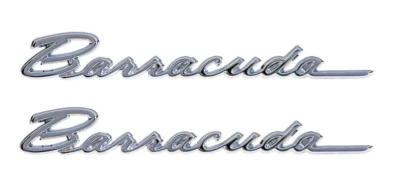 OER Zinc Diecast Front Fender Emblem Set For 1968 Plymouth Barracuda Models - Image 1 of 4