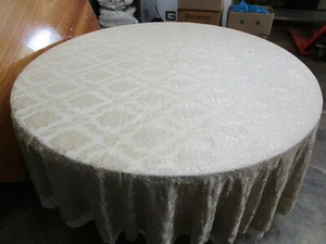 10 Tablecloth Banquet Tablecloth Cover Round 250cm Diameter Lace Gold - Picture 1 of 3