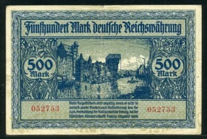 Danzig 1922 500 Mark P14, VF - Picture 1 of 2