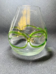 Art Nouveau Style Decorative Vase Glass Vase with Applied Green Accents - Picture 1 of 10