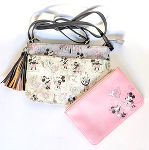 Disney Parks Mickey & Minnie Sweethearts At The Park Crossbody Purse Makeup Bag - Picture 1 of 9