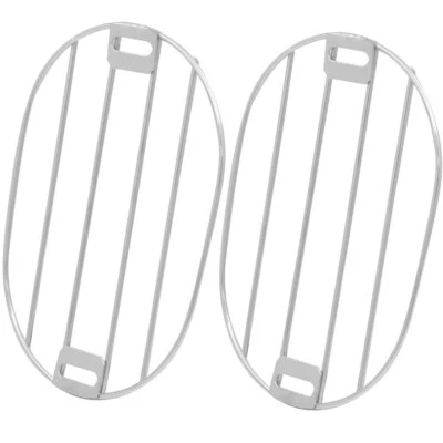 VW T2 Bus SplitScreen REAR TAIL LIGHT GRILLS Pair 2pcs Rock Stone Guard Chromed - image 1 of 4