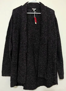 MSRP $119 Talbots Womens Large Speckled Open-Front Cardigan Wool Silk Blend - Picture 1 of 6