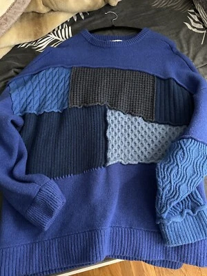 Zara×Adererror Patchwork Oversized sweater wool topstitch Size L-XL - Image 1 of 3