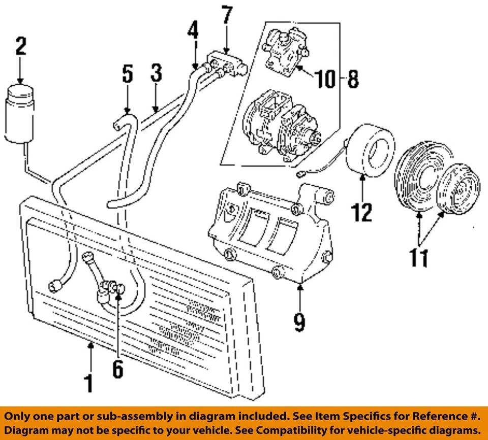Condensador CHRYSLER OEM 93-97 Concorde, líneas de compresor-condensador 4758586 Foto 1 de 1