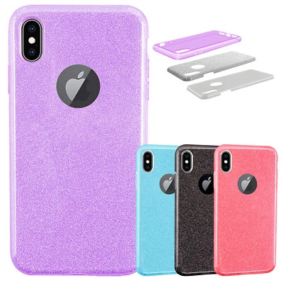 Capa TPU de borracha macia transparente glitter bling para iPhone X/XR/XS/XS Max - Imagem 1 de 4
