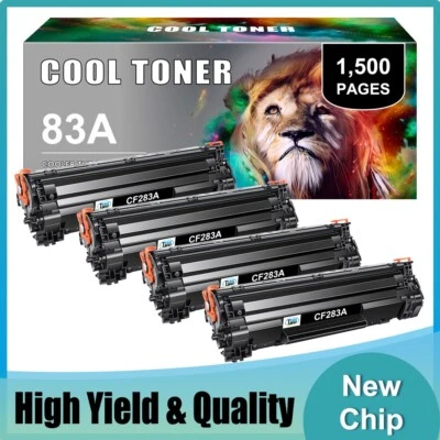 4PK CF283A Toner for HP 83A Toner Cartridges LaserJet Pro M127fn M225dw M127fw - Image 1 of 4