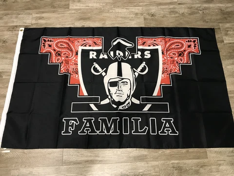 Las Vegas Oakland Raiders FAMILIA Flag - 3x5 FT RAIDER NATION Huelga Bird Ene Cover