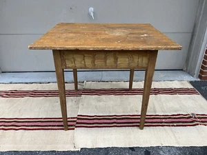 Antique Pennsylvania Farmhouse Paint Decorated, Tapered Leg Work Table, Ca. 1800 - Picture 1 of 12