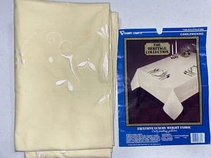 Vintage Heritage Collection Tablecloth Kit Candlewicking Partly Complete Ivory - Picture 1 of 11