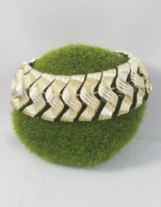 Vintage Lisner goldfarbenes Band Gliederarmband signiert - Bild 1 von 5