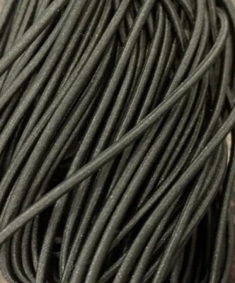 Sombrero Negro Redondo Premium 2mm Elástico - Tejido Cubierto 5 Cordones X 3 Mtr Longitudes Foto 1 de 2