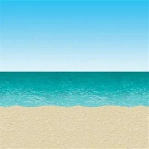 Ocean & Beach Backdrop 30 Foot Room Scene Birthday Party Wall Decoration - Picture 1 of 1