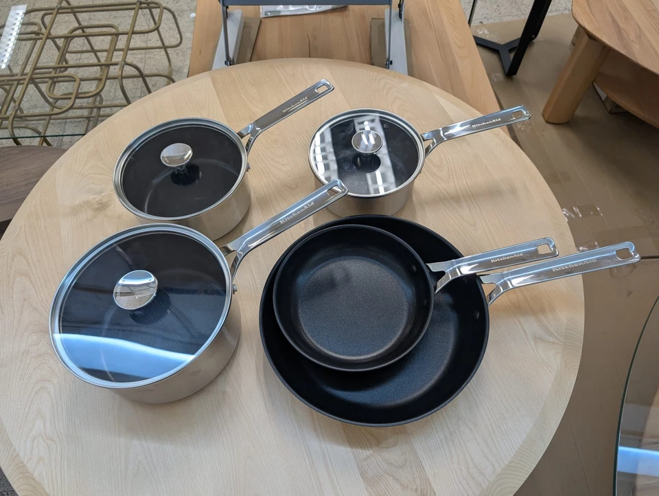 KitchenAid Topf-Set 5-teilig Kochgeschirr Set Bratpfannen (CC004221-001)