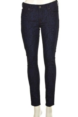 Pantalones informales con textura 7 For All Mankind para mujer talla 28 azul negro Foto 1 de 4