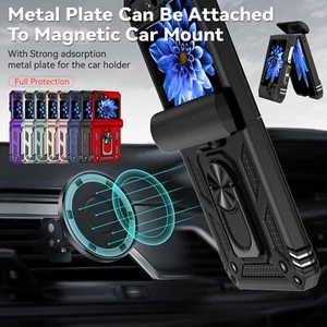 Funda con soporte de anillo magnético con bisagra de alta resistencia abatible 6 Flip5 4 3 para Samsung Galaxy Z - Imagen 1 de 18
