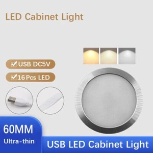 Aluminium Circular Led Lights USB DC5V 2W Circular Ceiling Lamp Cupboard - Picture 1 of 14