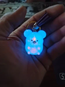 Süßer kleiner Teddybär Harz leuchtet im Dunkeln Schlüsselanhänger Schlüsselring Taschenanhänger Anhänger - Bild 1 von 8