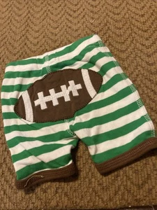 Mud Pie baby toddler boys summer Football Shorts 6-9 Months Green Stripes - Picture 1 of 3