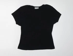 Wallis Women's Black Basic T-Shirt Size 16 - Picture 1 of 12