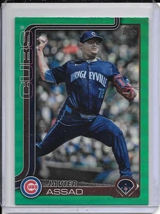 2025 Topps Series 2 JAVIER ASSAD (Cubs)  #649 "GREEN BORDER" #97/99 - Picture 1 of 3