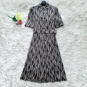 Burberry London 100% Silk Knee Length Dress in Brown [Size38/EX] LTD From JAPAN - Picture 1 of 12