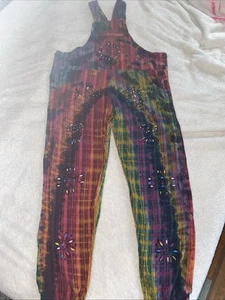 Rising International Overalls Jumpsuit Womens Sz M Sun Tie Dye  Hippie - Picture 1 of 18