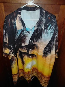 Hawiian Shirt Short Sleeve Sunset Mens Size 4XL  - Picture 1 of 3