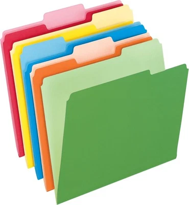 Pendaflex Two-Tone Color File Folders, Letter Size, Letter, Assorted Colors  - Image 1 of 4